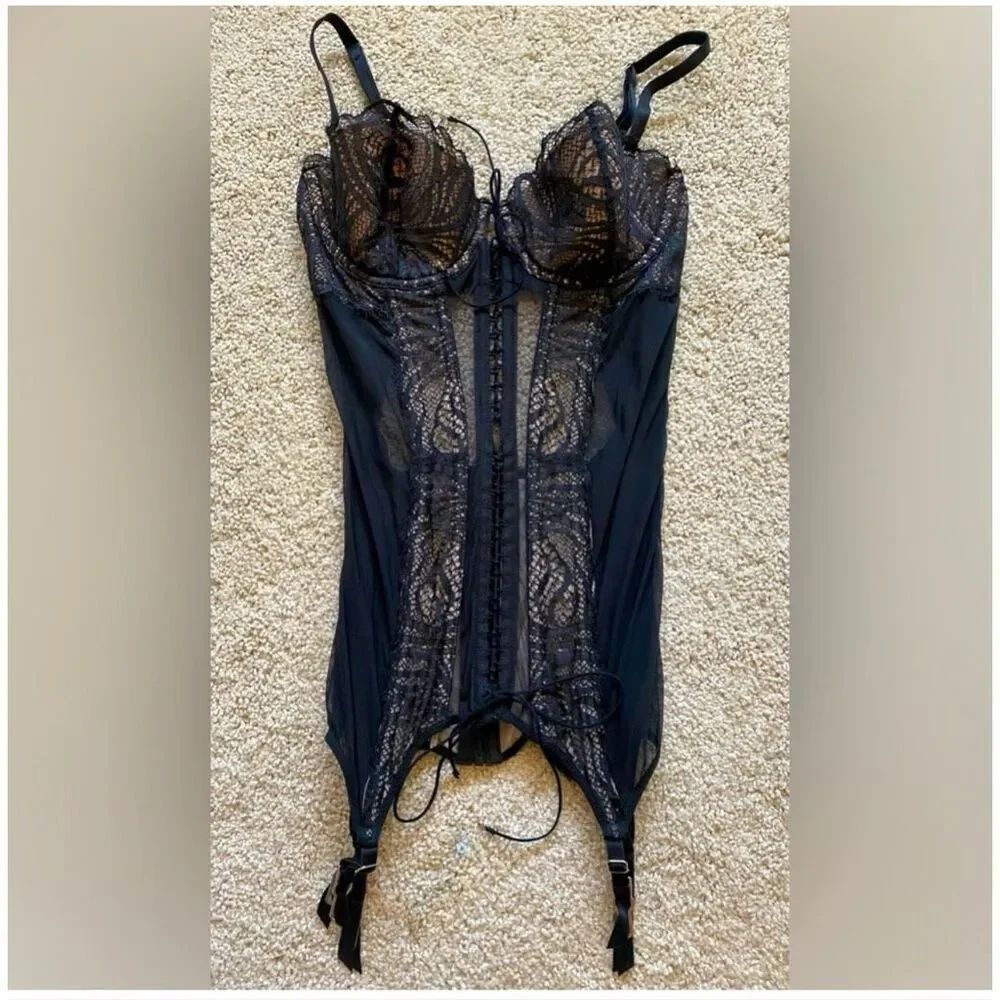 Victoria’s Secret lingerie corset lace up open back one piece